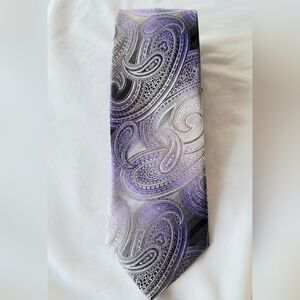Van Heusen Paisley Tie in Purple and Gray